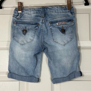 Hudson Girl’s Light Wash Distressed Cuffed Denim Shorts School Summer Spring 7